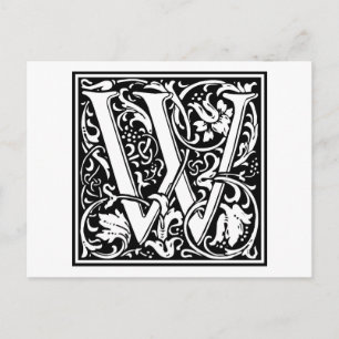 William Morris Alphabet “W” Postcard