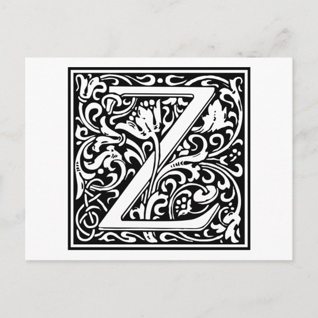 William Morris Alphabet “Z” Postcard (Front)