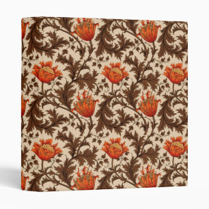 William Morris Anemone, Beige, Brown and Rust Binder