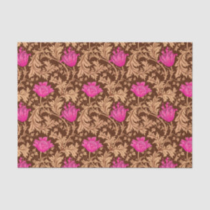 William Morris Anemone, Brown and Fuchsia Pink Tissue Paper