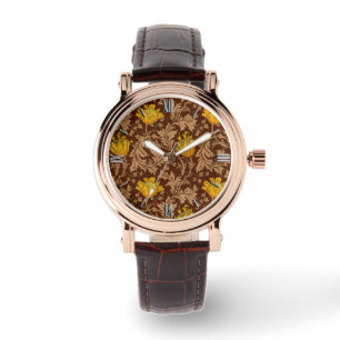 William Morris Anemone, Brown and Mustard Gold Watch