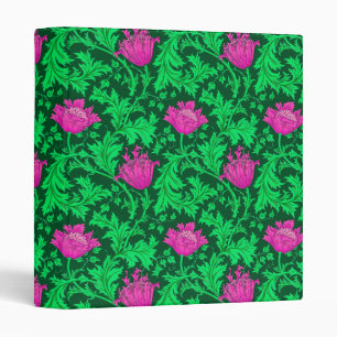 William Morris Anemone, Emerald Green and Fuchsia Binder