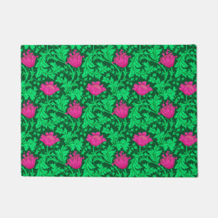 William Morris Anemone, Emerald Green and Fuchsia Doormat