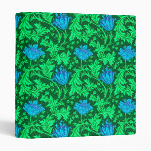 William Morris Anemone, Emerald Green & Turquoise Binder