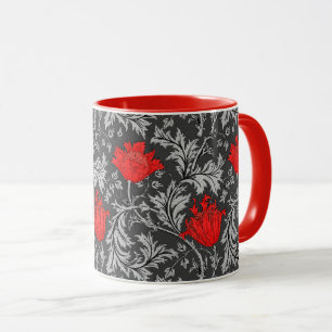 William Morris Anemone, Grey / Grey / Mug rouge