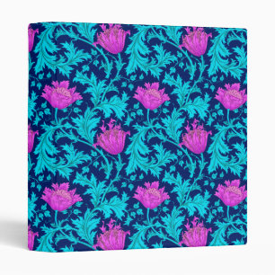 William Morris Anemone, Navy, Turquoise & Magenta Binder
