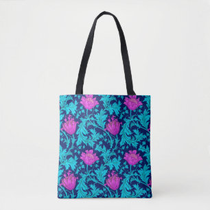 William Morris Anemone, Navy, Turquoise & Magenta Tote Bag