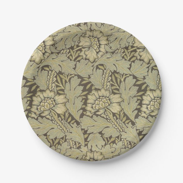 William Morris Anemone Pattern Paper Plate (Front)