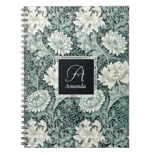 William Morris Anemone Pattern with Monogram Notebook