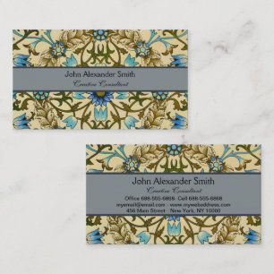 William Morris- Antique 1873 Vine & Flower Pattern Business Card