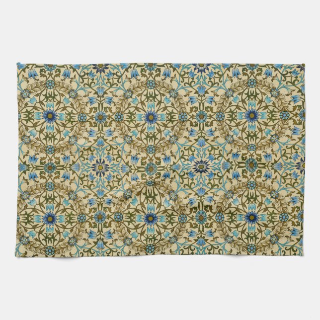 William Morris- Antique 1873 Vine & Flower Pattern Kitchen Towel (Horizontal)
