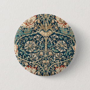 William Morris Antique Honeysuckle Floral 2 Inch Round Button