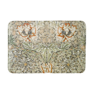 William Morris Antique Honeysuckle Floral Classic Bath Mat