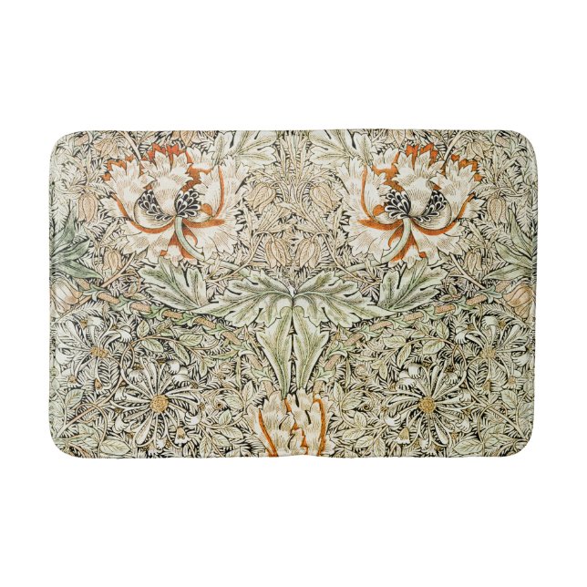 William Morris Antique Honeysuckle Floral Classic Bath Mat (Front)
