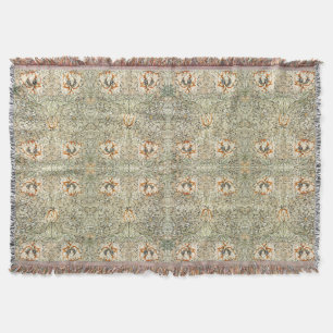 William Morris Antique Honeysuckle Floral Classic Throw Blanket