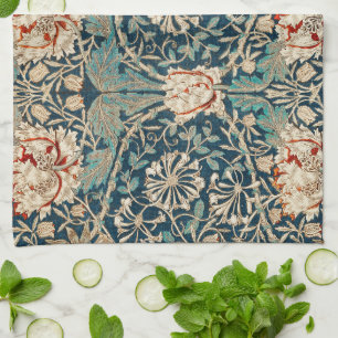 William Morris Antique Honeysuckle Floral Kitchen Towel