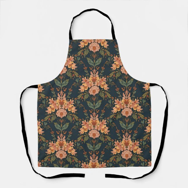 William Morris Antique Honeysuckle Floral Pattern Apron (Front)