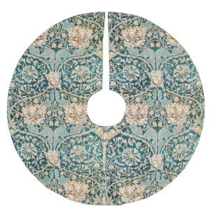 William Morris Antique Honeysuckle Floral Pattern Brushed Polyester Tree Skirt