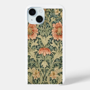 William Morris Antique Honeysuckle Floral Pattern iPhone 15 Case