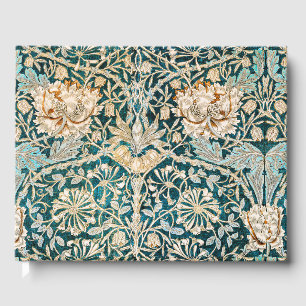 William Morris Antique Honeysuckle Floral Pattern Guest Book