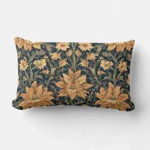 William Morris Antique Honeysuckle Floral Pattern Lumbar Pillow