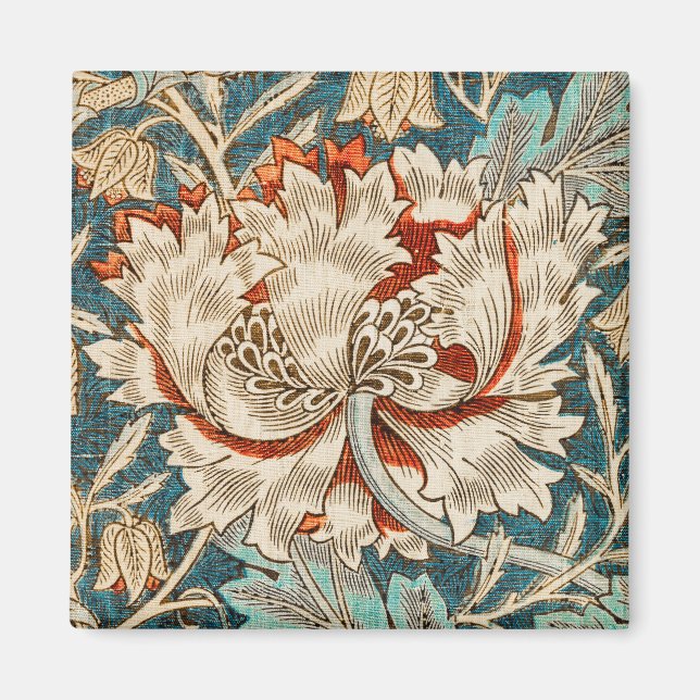 William Morris Antique Honeysuckle Floral Pattern Magnet (Front)