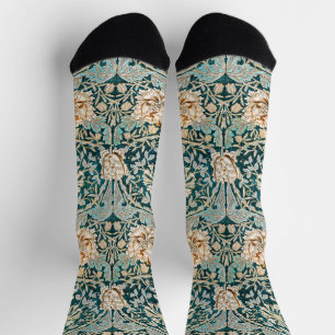 William Morris Antique Honeysuckle Floral Pattern Socks