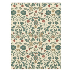 William Morris Antique Honeysuckle Floral Pattern Tablecloth