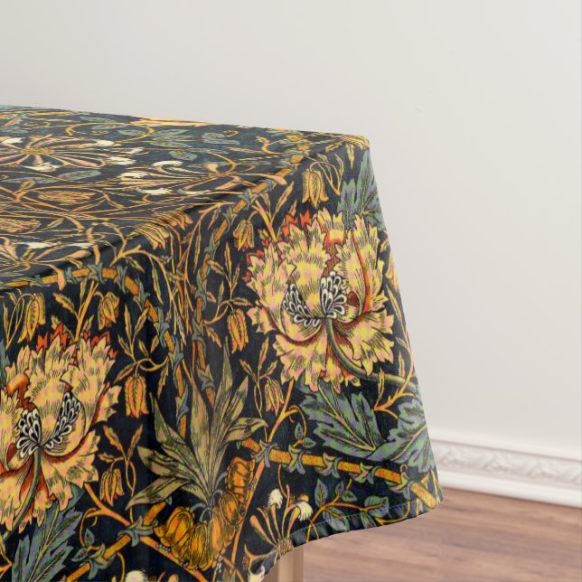 William Morris Antique Honeysuckle Floral Pattern Tablecloth (In Situ)