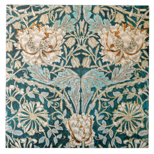 William Morris Antique Honeysuckle Floral Pattern Tile