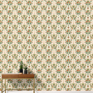 William Morris Antique Honeysuckle Floral Pattern Wallpaper