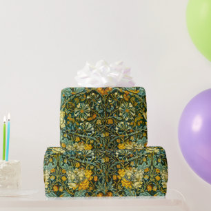 William Morris Antique Honeysuckle Floral Pattern Wrapping Paper