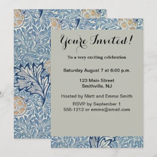 William Morris Apple Flower Floral Design Invitation