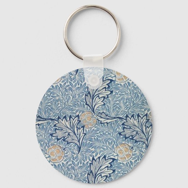 William Morris Apple Flower Floral Design Keychain (Front)