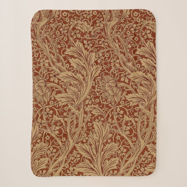 William Morris Arcadia Floral Garden Flower Classi Sherpa Blanket (Front)
