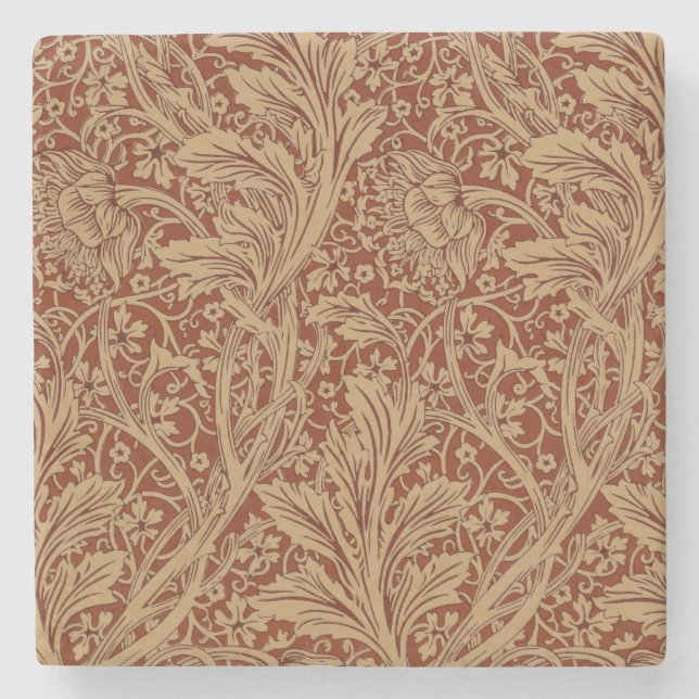 William Morris Arcadia Floral Garden Flower Classi Stone Coaster (Front)