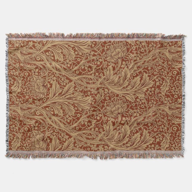 William Morris Arcadia Floral Garden Flower Classi Throw Blanket (Front)