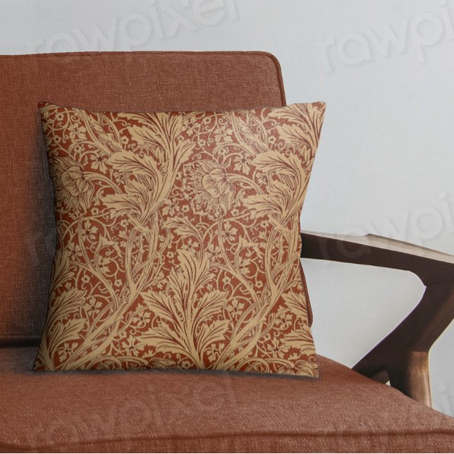 William Morris Arcadia Floral Garden Flower Classi Throw Pillow (Creator Uploaded)
