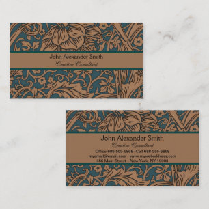 William Morris Arcadia Floral Pattern Classic Business Card