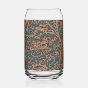William Morris Arcadia Floral Pattern Classic Can Glass