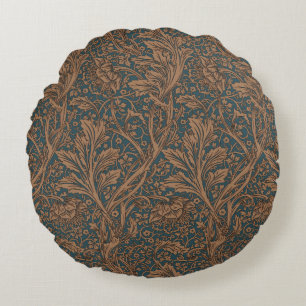 William Morris Arcadia Floral Pattern Classic Round Pillow