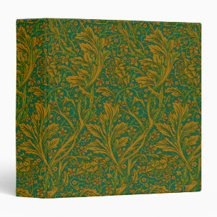 William Morris Arcadia Floral Pattern Green Golden Binder
