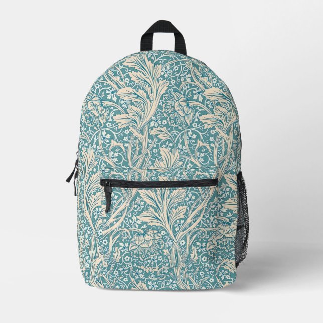 William Morris Arcadia Floral Pattern Printed Backpack (Front)