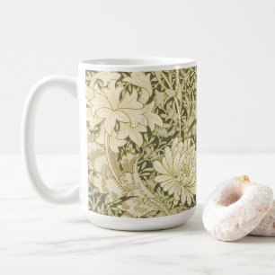 William Morris Art Chrysanthemum Olive Green Mug