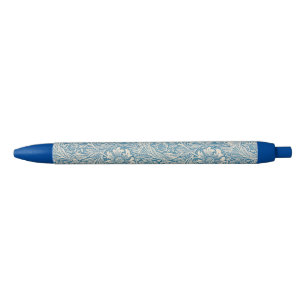 William Morris - Art Nouveau Blue Marigold Black Ink Pen