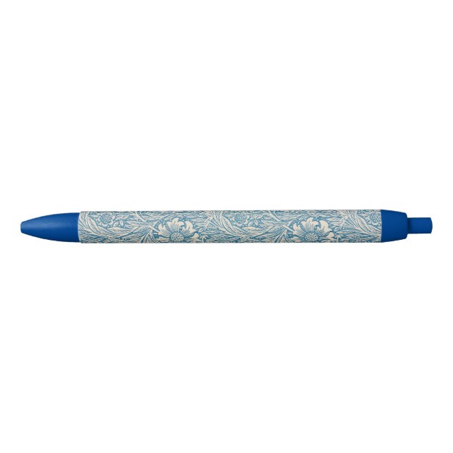 William Morris - Art Nouveau Blue Marigold Black Ink Pen (Front)