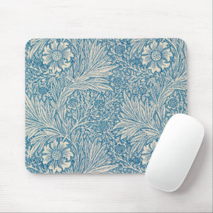 William Morris - Art Nouveau Blue Marigold Mouse Pad