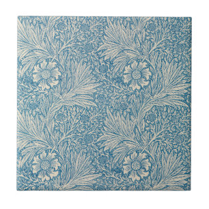 William Morris - Art Nouveau Blue Marigold Tile