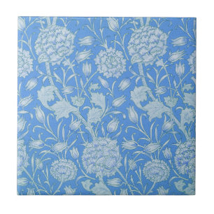 William Morris - Art Nouveau Blue Wild Tulips Tile