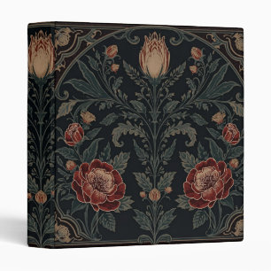 William Morris Art Nouveau Dark Aesthetic floral Binder